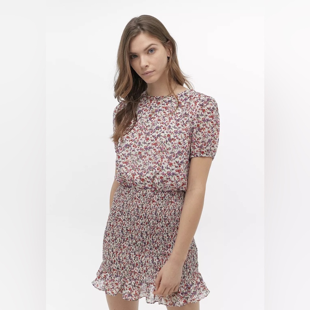 UO Lulu Shirred Floral Dress | Small